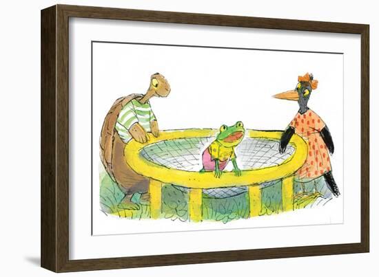 Ted, Ed, Caroll and the Trampoline - Turtle-Valeri Gorbachev-Framed Premium Giclee Print