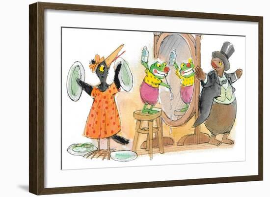 Ted, Ed, Caroll and the Trampoline - Turtle-Valeri Gorbachev-Framed Giclee Print