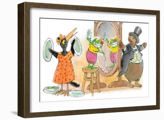 Ted, Ed, Caroll and the Trampoline - Turtle-Valeri Gorbachev-Framed Giclee Print