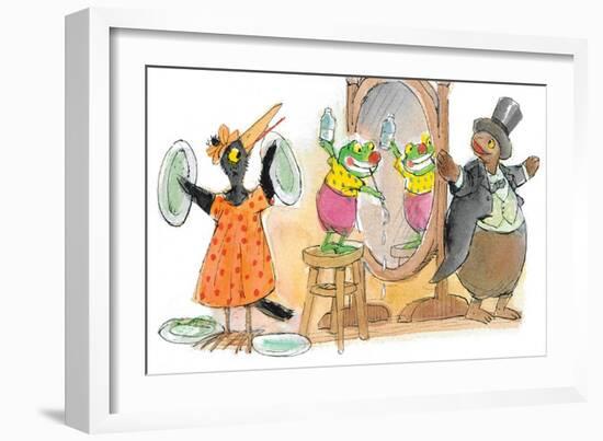 Ted, Ed, Caroll and the Trampoline - Turtle-Valeri Gorbachev-Framed Giclee Print