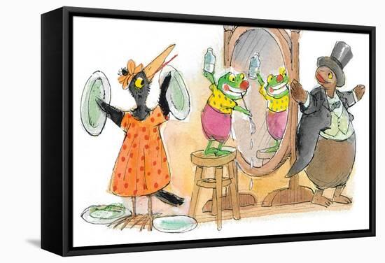 Ted, Ed, Caroll and the Trampoline - Turtle-Valeri Gorbachev-Framed Stretched Canvas