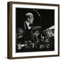 Ted Heath Band Drummer Jack Parnell Playing at the Forum Theatre, Hatfield, Hertfordshire, 1983-Denis Williams-Framed Photographic Print