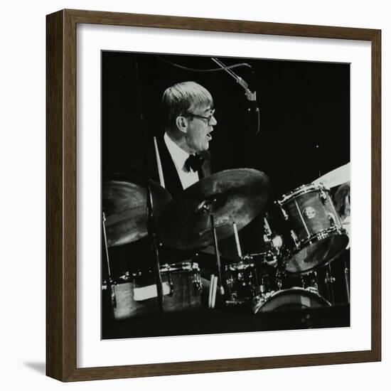 Ted Heath Band Drummer Jack Parnell Playing at the Forum Theatre, Hatfield, Hertfordshire, 1983-Denis Williams-Framed Photographic Print