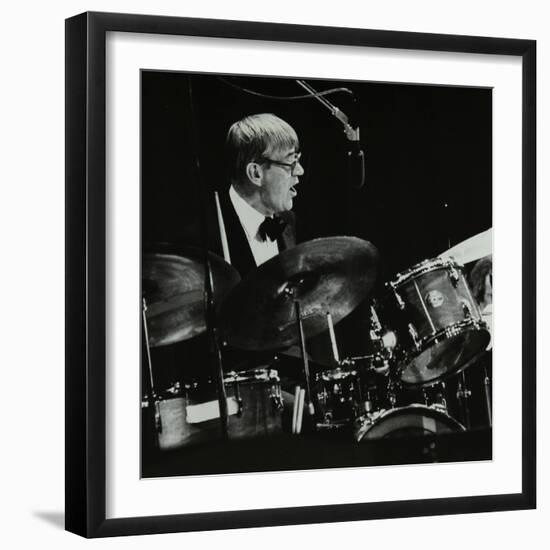 Ted Heath Band Drummer Jack Parnell Playing at the Forum Theatre, Hatfield, Hertfordshire, 1983-Denis Williams-Framed Photographic Print