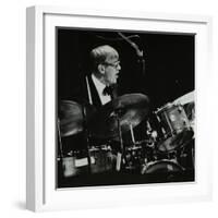 Ted Heath Band Drummer Jack Parnell Playing at the Forum Theatre, Hatfield, Hertfordshire, 1983-Denis Williams-Framed Photographic Print