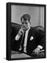 Ted Kennedy (Young, B&W) Art Poster Print-null-Framed Poster