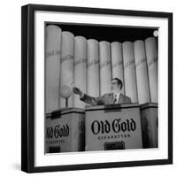 Ted Mack Hosting the TV Program "Amateur Hour"-Cornell Capa-Framed Premium Photographic Print