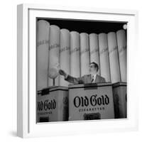 Ted Mack Hosting the TV Program "Amateur Hour"-Cornell Capa-Framed Premium Photographic Print