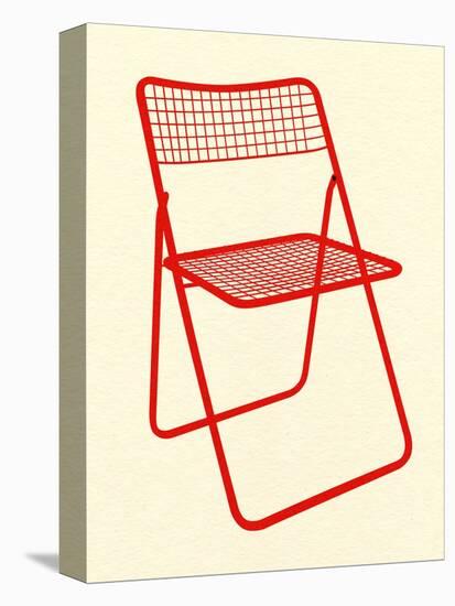 Ted Net Chair Red-Rosi Feist-Stretched Canvas