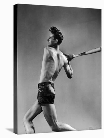 Ted Williams Showing Off His Powerful Swing-Gjon Mili-Stretched Canvas