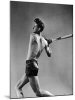 Ted Williams Showing Off His Powerful Swing-Gjon Mili-Mounted Premium Photographic Print