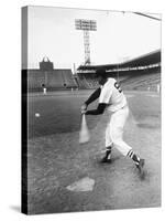 Ted Williams Taking a Swing During Batting Practice-Ralph Morse-Stretched Canvas