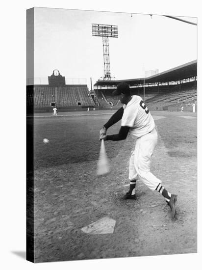 Ted Williams Taking a Swing During Batting Practice-Ralph Morse-Stretched Canvas