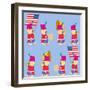 Teddies Soldiers_Soft Blue BG-Miguel Balbás-Framed Giclee Print