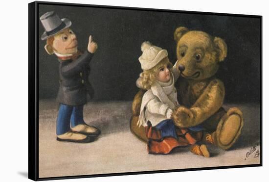 Teddy and Two Dolls-null-Framed Stretched Canvas