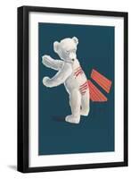 Teddy Bear and Wet Paint-null-Framed Art Print