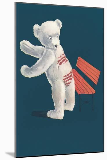Teddy Bear and Wet Paint-null-Mounted Art Print