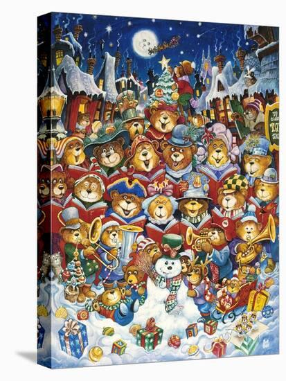 Teddy Bear Christmas-Bill Bell-Stretched Canvas
