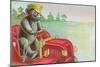 Teddy Bear Driving Fire Engine-null-Mounted Art Print