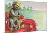 Teddy Bear Driving Fire Engine-null-Mounted Art Print