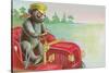 Teddy Bear Driving Fire Engine-null-Stretched Canvas