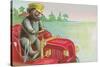 Teddy Bear Driving Fire Engine-null-Stretched Canvas