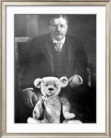 'Teddy Bear Placed Before the Formal Portrait of Pres ...