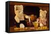 Teddy Bear with Honey and Jam-null-Framed Stretched Canvas