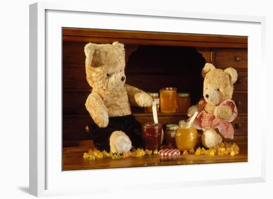 Teddy Bear with Honey and Jam-null-Framed Photographic Print