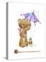 Teddy Bear with Umbrella-ZPR Int’L-Stretched Canvas