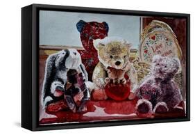 Teddy Bears and Rabbit,2010 (watercolor);,-Anthony Butera-Framed Stretched Canvas