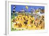Teddy Bears on the Beach-English School-Framed Giclee Print