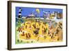 Teddy Bears on the Beach-English School-Framed Giclee Print