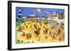 Teddy Bears on the Beach-English School-Framed Giclee Print