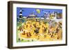 Teddy Bears on the Beach-English School-Framed Giclee Print