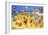 Teddy Bears on the Beach-English School-Framed Giclee Print