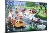 Teddy Bears on the River-Phillips-Mounted Giclee Print