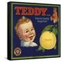 Teddy Brand - Los Angeles, California - Citrus Crate Label-Lantern Press-Framed Stretched Canvas