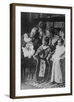 Teddy Roosevelt Holds a Baby in His Arms in a Family Portrait-null-Framed Art Print