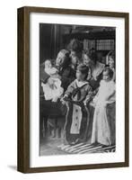 Teddy Roosevelt Holds a Baby in His Arms in a Family Portrait-null-Framed Art Print