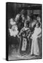 Teddy Roosevelt Holds a Baby in His Arms in a Family Portrait-null-Framed Stretched Canvas