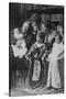 Teddy Roosevelt Holds a Baby in His Arms in a Family Portrait-null-Stretched Canvas