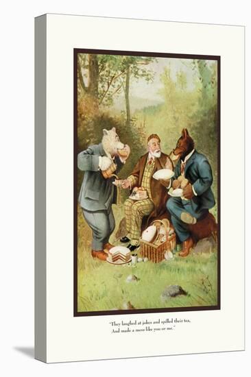 Teddy Roosevelt's Bears: Teddy B and Teddy G at a Picnic-R.k. Culver-Stretched Canvas