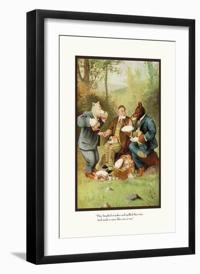 Teddy Roosevelt's Bears: Teddy B and Teddy G at a Picnic-R.k. Culver-Framed Art Print