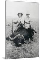 Teddy Roosevelt Sitting on Dead Water Buffalo with Rifle-null-Mounted Premium Photographic Print