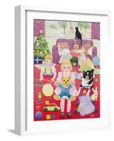 Teddy's Christmas Pyjamas-Pat Scott-Framed Giclee Print