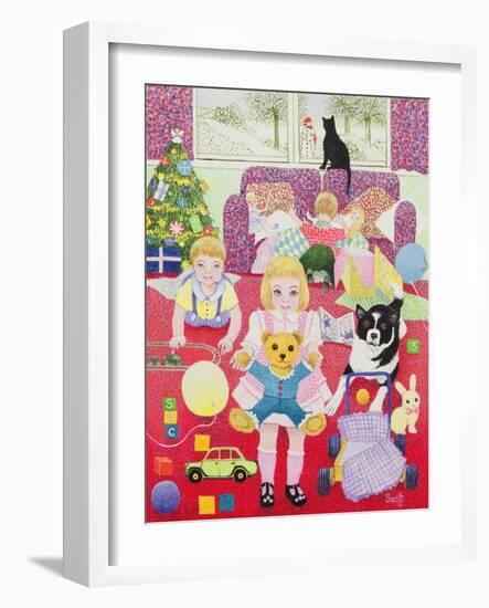 Teddy's Christmas Pyjamas-Pat Scott-Framed Giclee Print