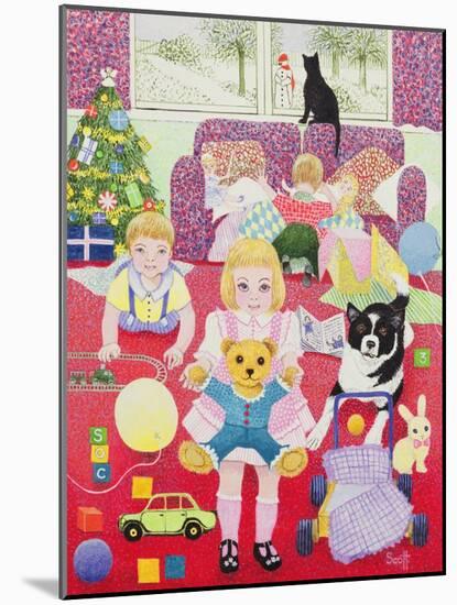 Teddy's Christmas Pyjamas-Pat Scott-Mounted Giclee Print