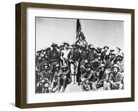 Teddy's Colts/Rough Riders, Standing with Col. Theodore Roosevelt on hill of Battle of San Juan-William Dinwiddie-Framed Premium Photographic Print