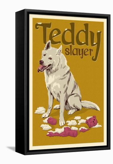 Teddy Slayer-Lantern Press-Framed Stretched Canvas